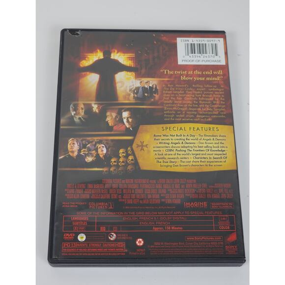 Angels & Demons (Theatrical Edition) Tom Hanks 2009 Mystery Thriller DVD Movie - Picture 2 of 4